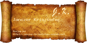 Janczer Krisztofer névjegykártya